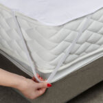 100% Cotton Quilted Waterproof Mattress Protector With Corner Straps 6 waterproof mattress protector with straps