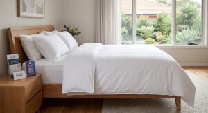 Quilt Protector On A Bed